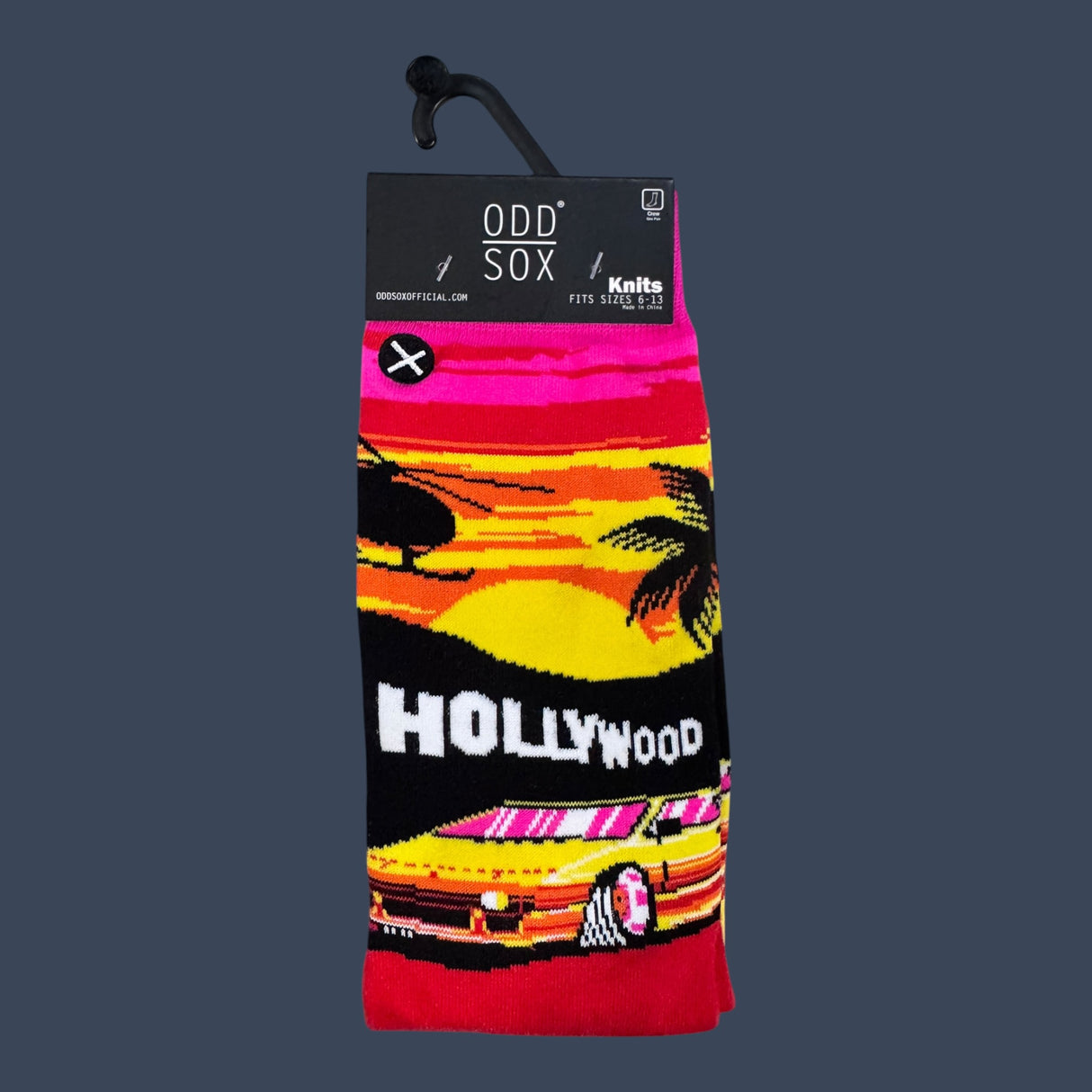 Odd Sox | Hollywood Hills | Size 8-12 | Novelty Graphic Crew Socks