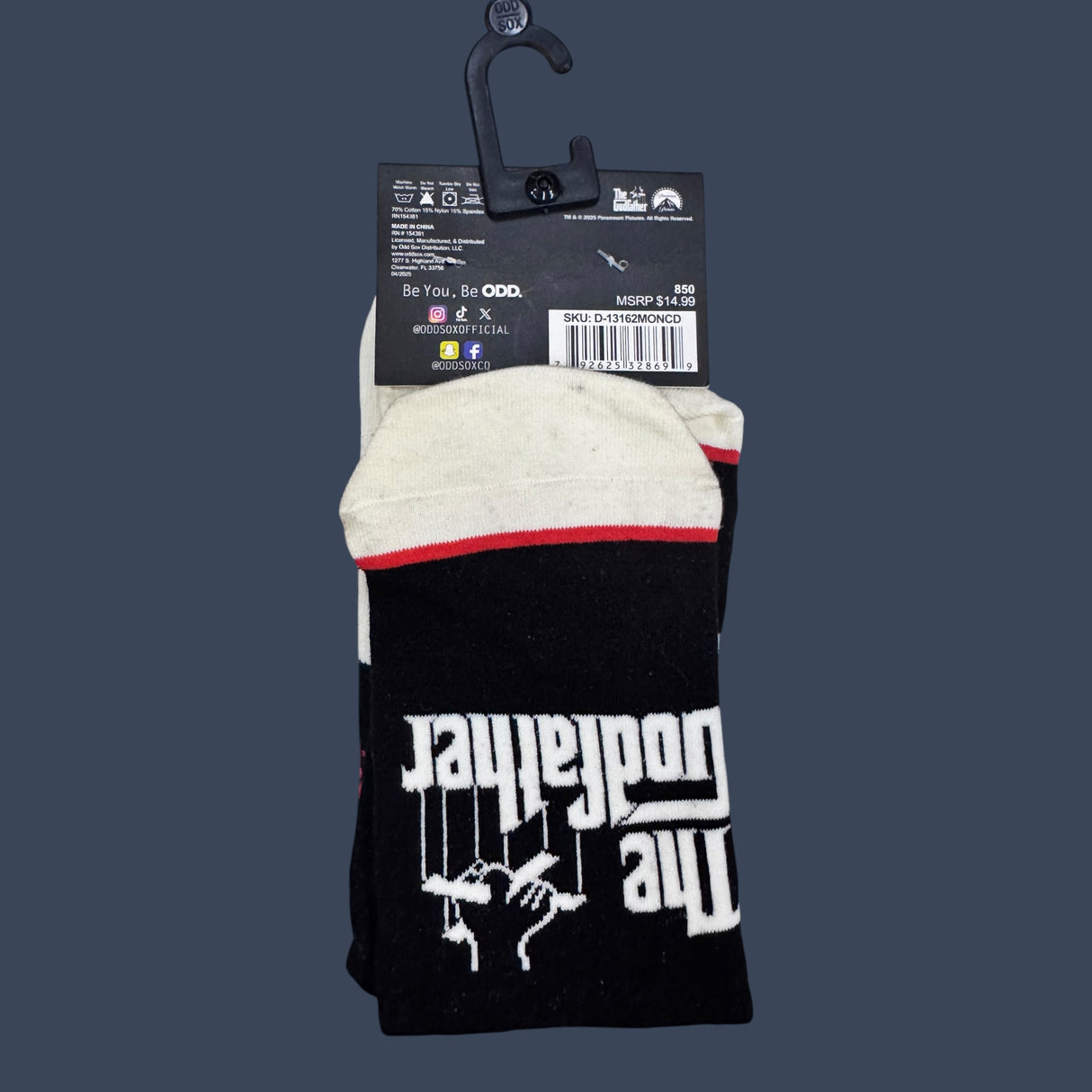 Odd Sox | Godfather Brando | Size 8-12 | Novelty Graphic Crew Socks