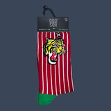 Odd Sox | Pinstripe Tiger | Size 8-12 | Novelty Graphic Crew Socks