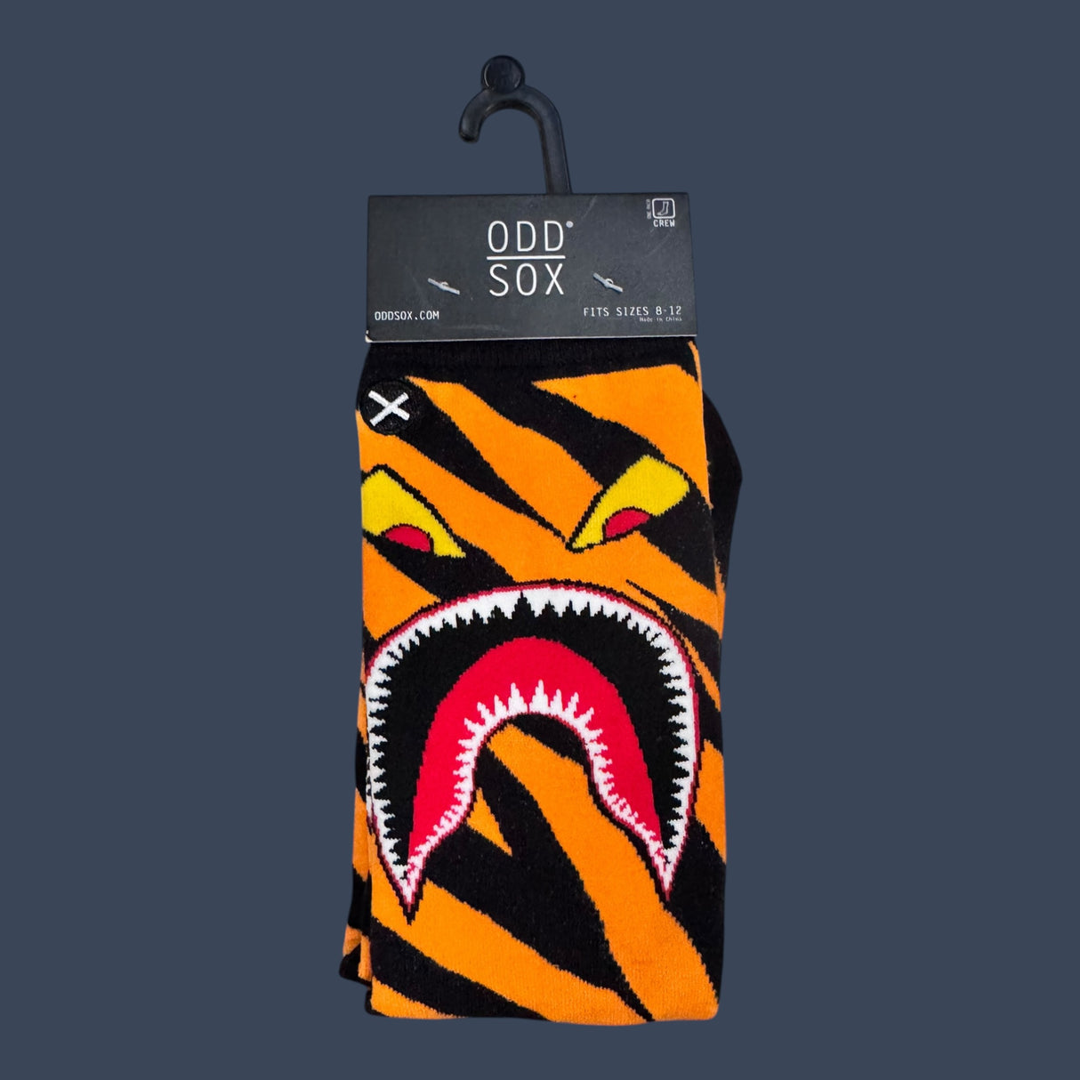 Odd Sox | Warplane Tiger | Size 8-12 | Novelty Graphic Crew Socks