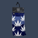 Odd Sox | Navy Leaf | Size 8-12 | Novelty Graphic Crew Socks