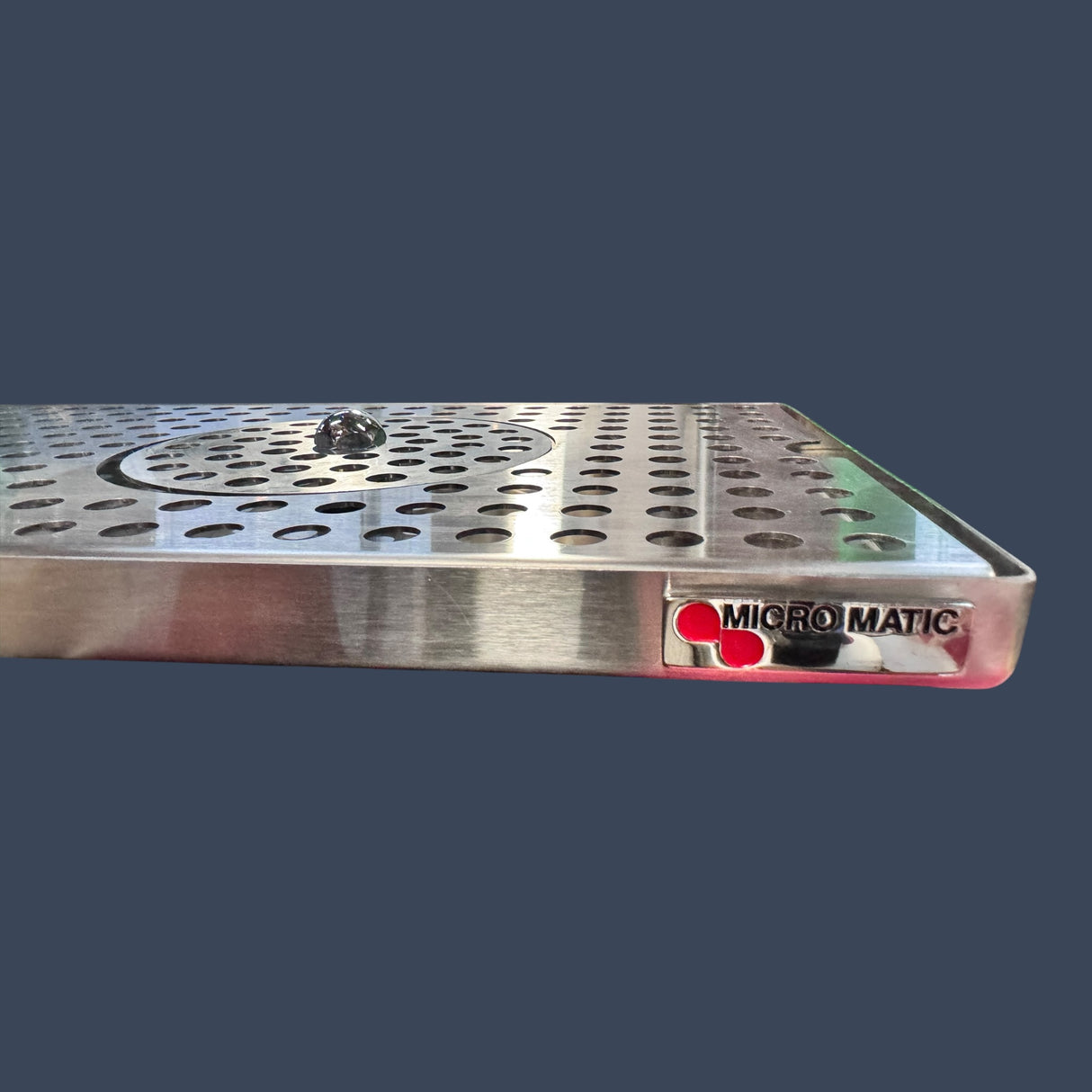 Micro Matic DP-820D-24GR | 24" Surface Mount Drip Tray with Glass Rinser | Stainless Steel 8" Wide