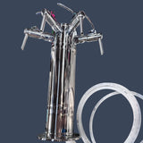 Micro Matic DS-144-PSS-W | 4 Tap Air-Cooled Wine Tower | Polished Stainless Steel with Side Pull Faucets