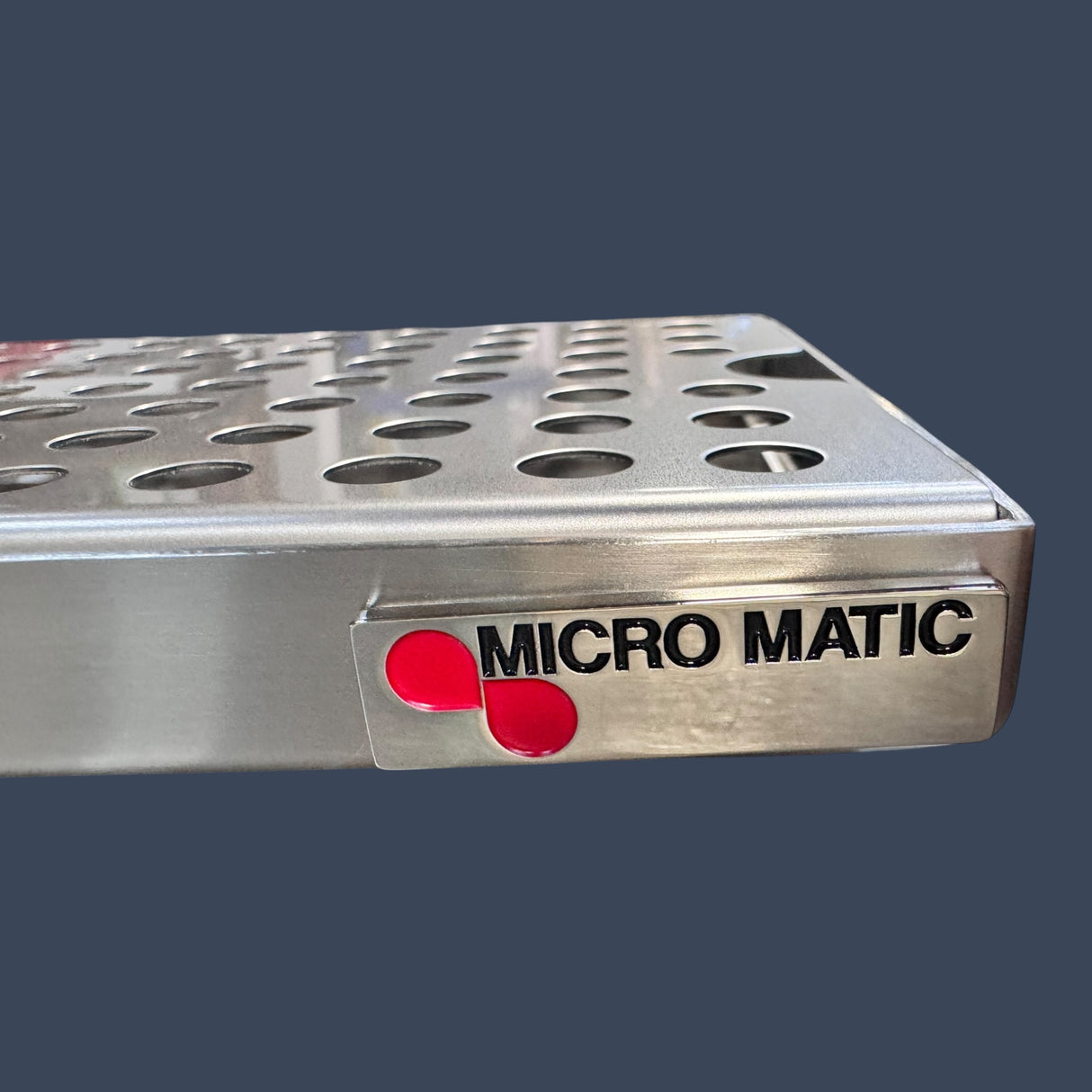Micro Matic DP-120D-P | 12" Surface Mount Drip Tray with Drain | Stainless Steel