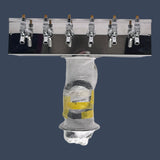 Micro Matic DS-356-PSS | 6 Tap Air-Cooled T-Style Draft Beer Tower | Polished Stainless Steel
