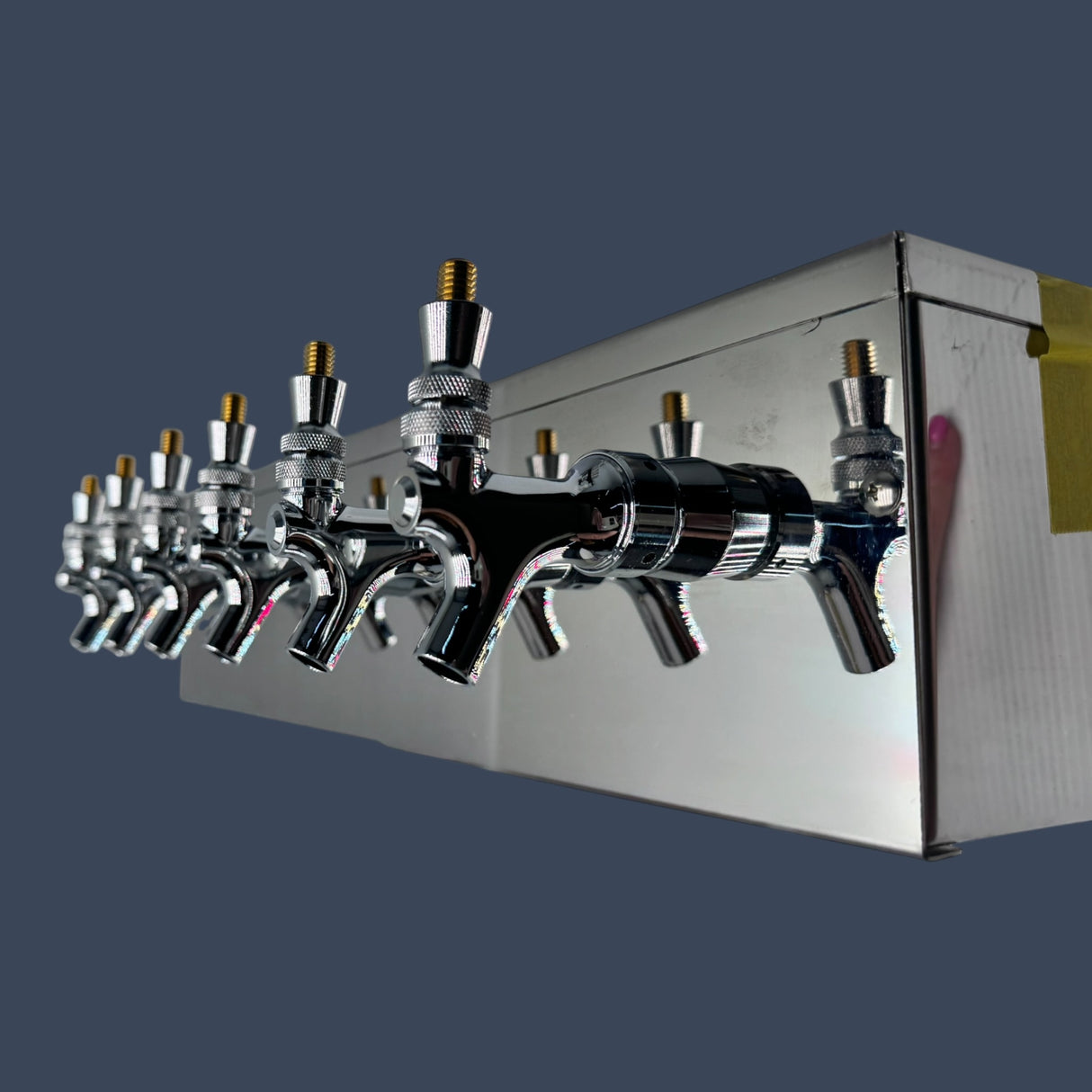 Micro Matic DS-356-PSS | 6 Tap Air-Cooled T-Style Draft Beer Tower | Polished Stainless Steel