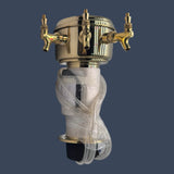 Micro Matic MTM-3BR | 3 Tap Air-Cooled Mini Mushroom Draft Beer Tower | Polished Brass