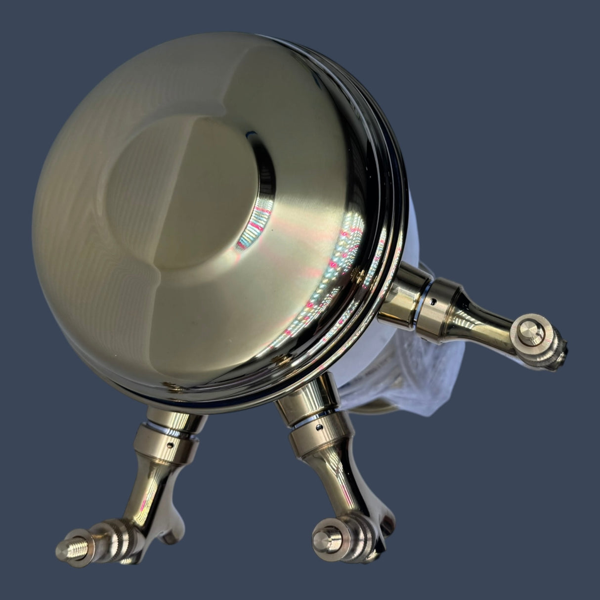 Micro Matic MTM-3BR | 3 Tap Air-Cooled Mini Mushroom Draft Beer Tower | Polished Brass