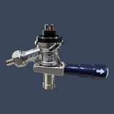 Micro Matic 7486BB | European Sankey "S" System Keg Coupler | Chrome-Plated Brass with Blue Lever