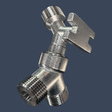 Micro Matic FF-020AB | 3-Way 304 Stainless Steel Wall Bracket | 3/8" Bore Beer Line Support