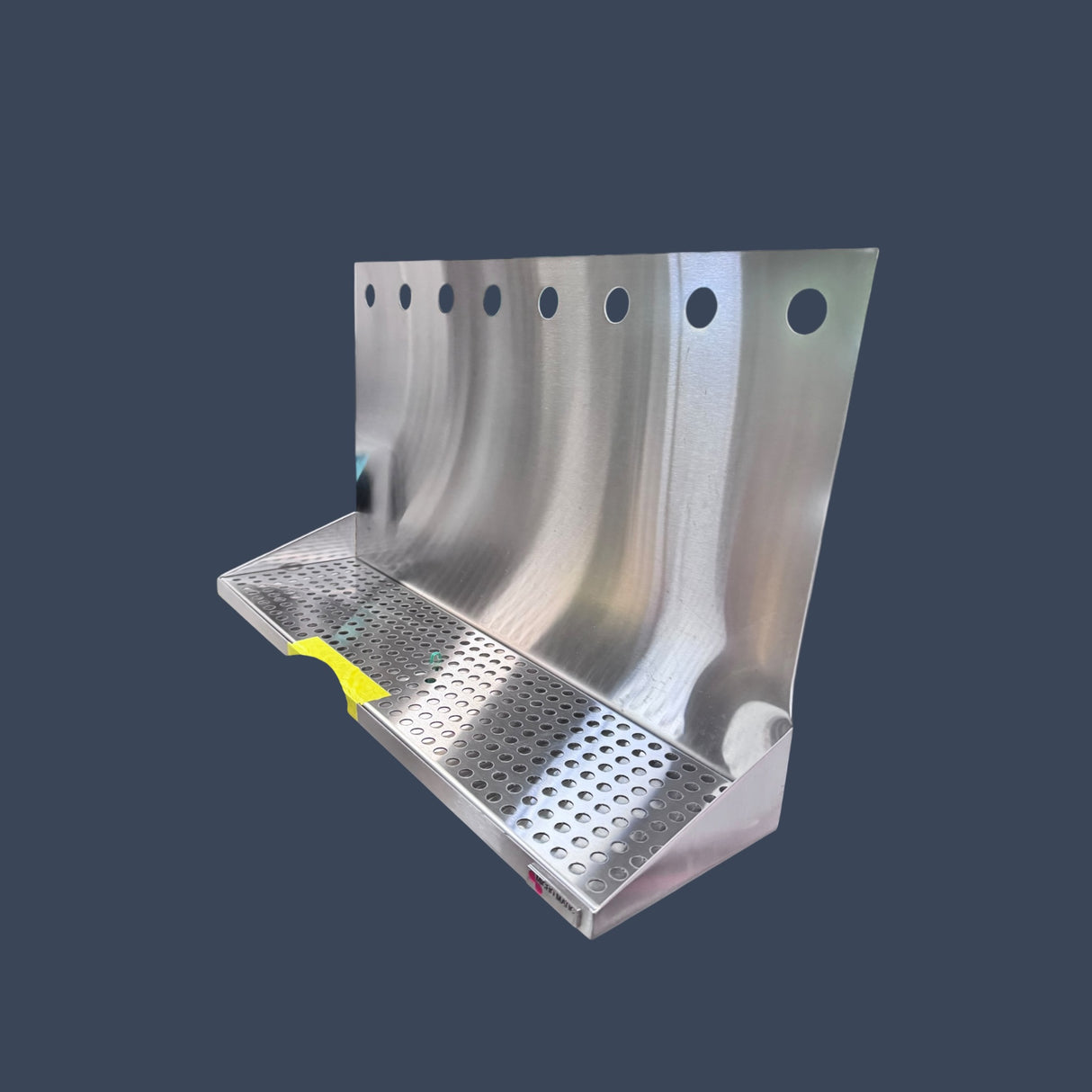 Micro Matic DP-322ELD-8-P | 24" Wall Mount Stainless Steel Beer Drip Tray | 8 Faucet | OEM Draft System Accessory