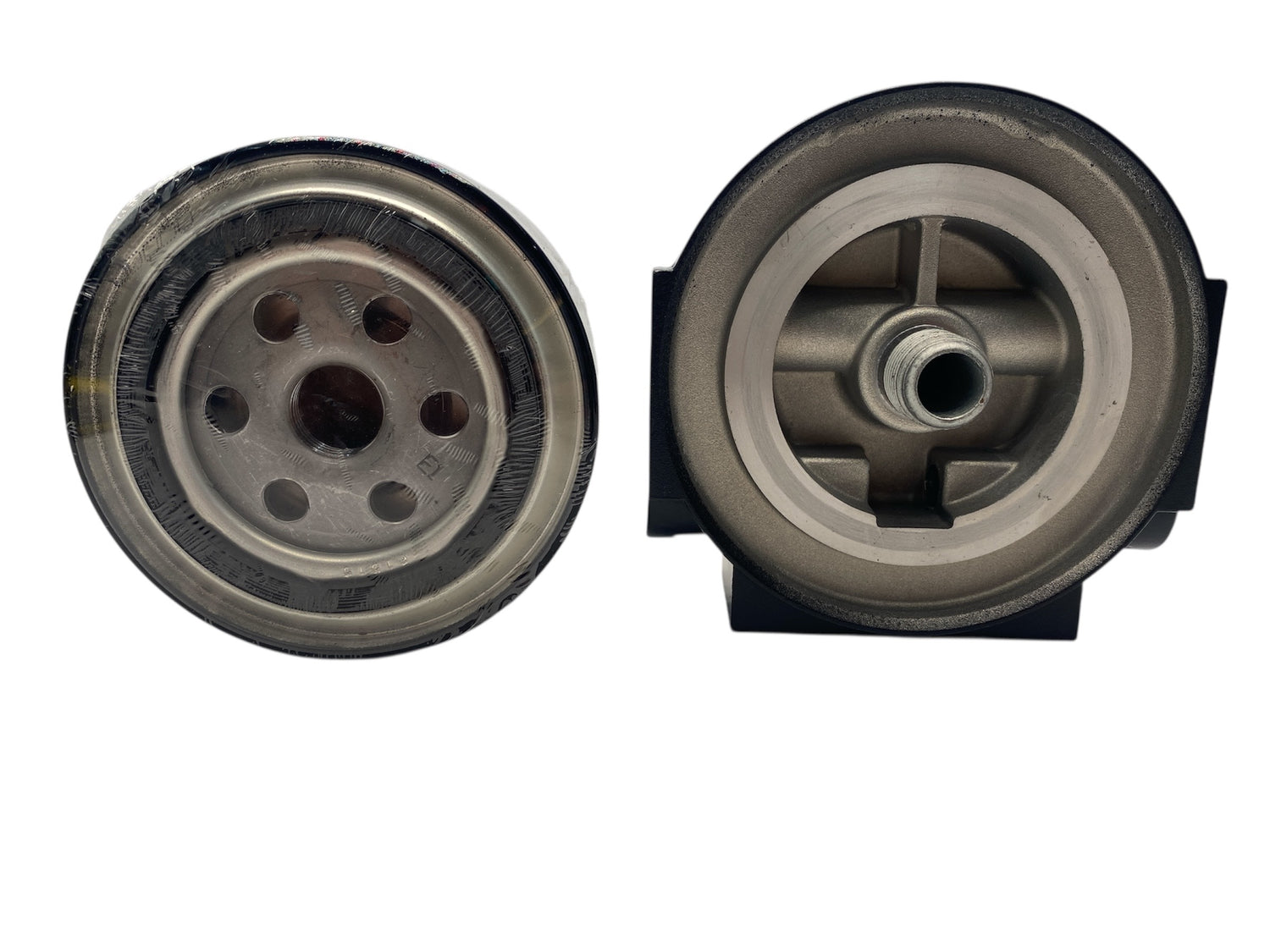 Two belt drive pulleys on a white background