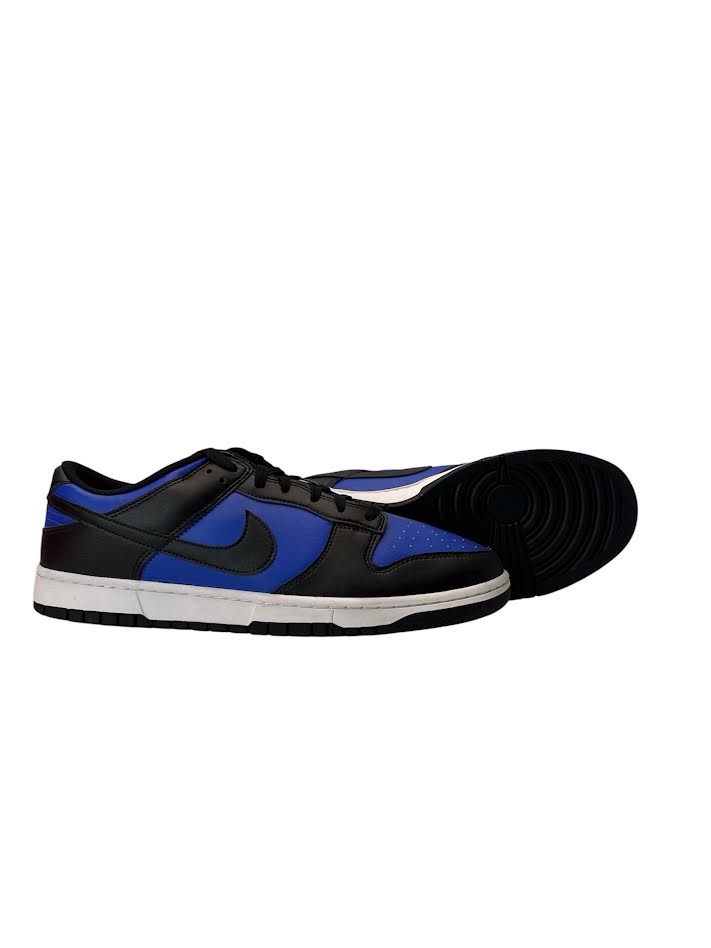 Black and blue sneaker on a white background