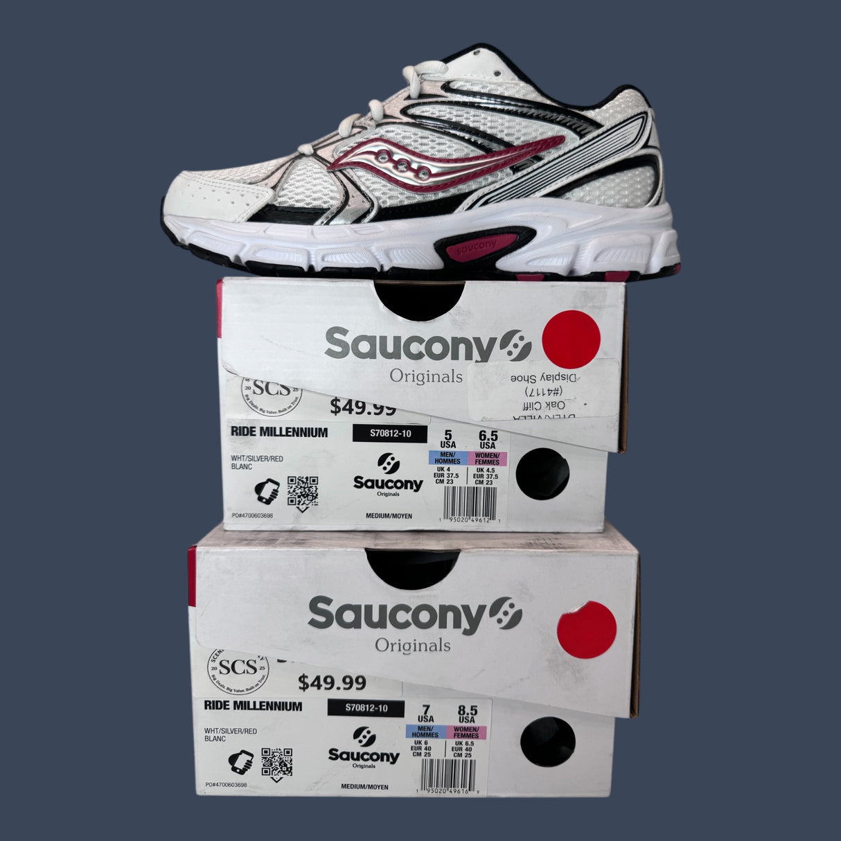 Saucony Ride Millennium White/Silver/Red S70812-10