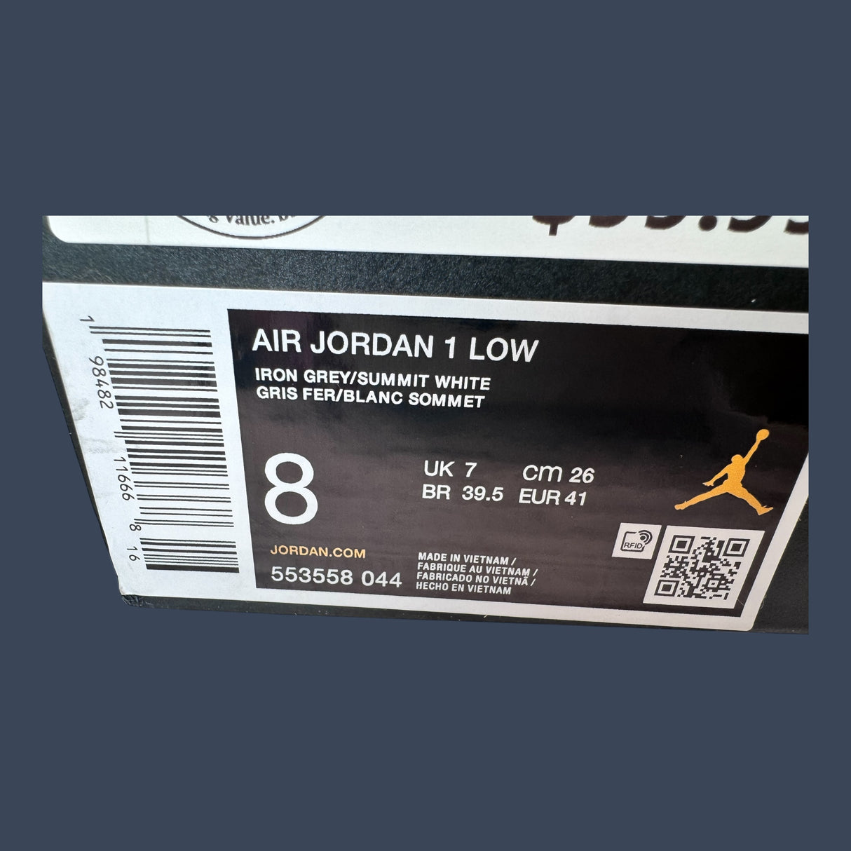 Nike Air Jordan 1 Low Iron Grey/Summit White 553558-044