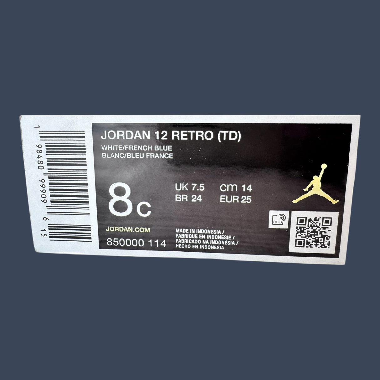Childrens Air Jordan 12 Retro GS White/French Blue – 850000-114