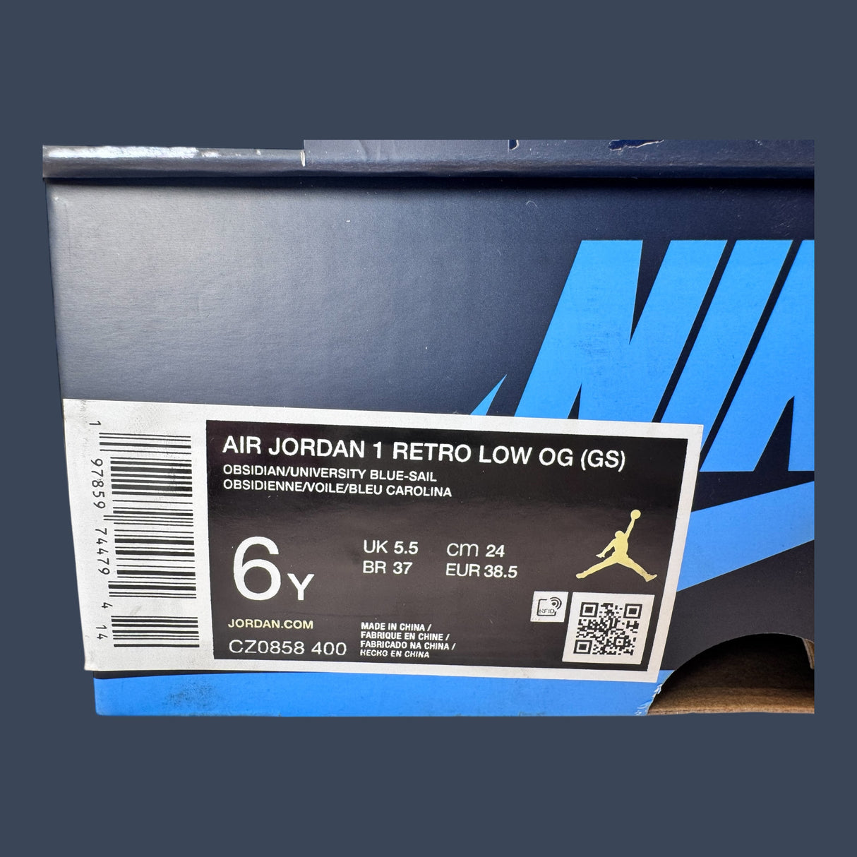 Air Jordan 1 Retro Low OG GS Obsidian/University Blue – CZ0858-400