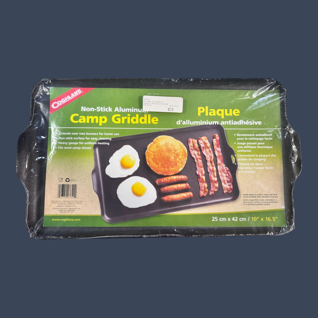 Coghlan's | Non-Stick Two Burner Griddle | 10" x 16.5" Aluminum Camp Cooking Griddle