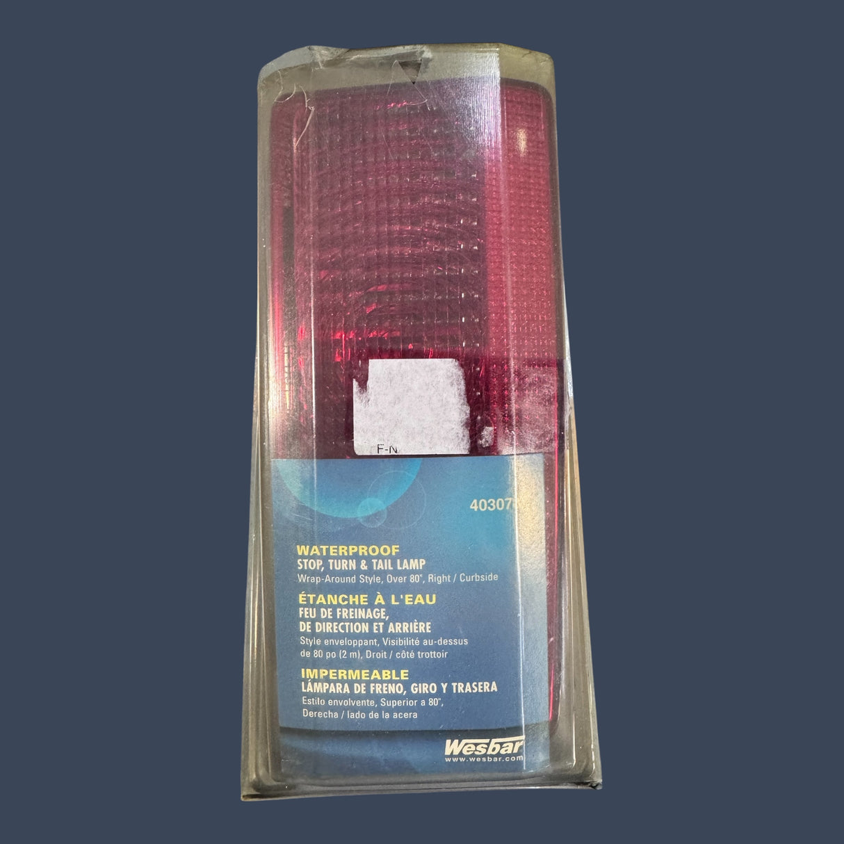 Wesbar 403078 | Waterproof Stop Turn Tail Light | Driver Side Wrap-Around Trailer Tail Light