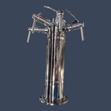 Micro Matic DS-144-PSS-W | 4 Tap Air-Cooled Wine Tower | Polished Stainless Steel with Side Pull Faucets