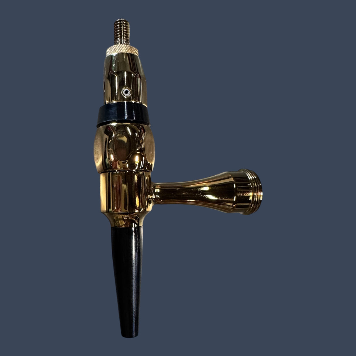 Micro Matic JESF-3 | 304 Stainless Steel Gold Plated Stout Beer Faucet | Long Shank | OEM Draft Tap
