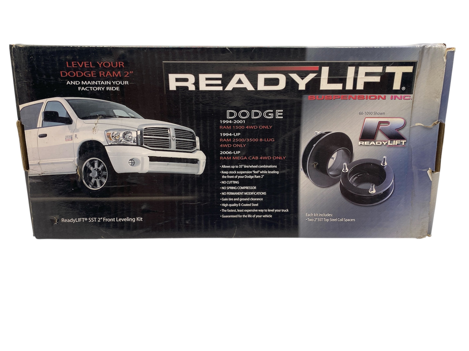 ReadyLIFT 66-1090 2" Front Leveling Kit – Fits 1994–2013 Dodge Ram 4WD
