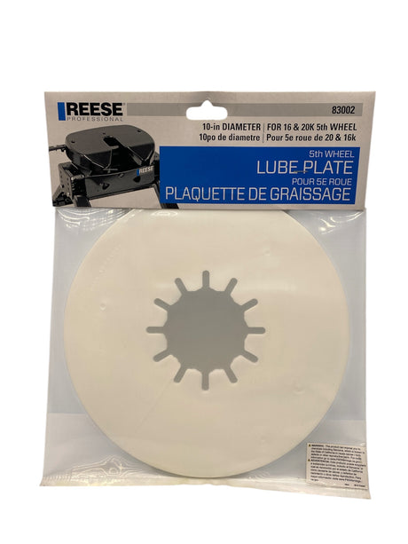 REESE Towpower 83002 Fifth Wheel Lube Plate – 10" Round, 3/16" Thick