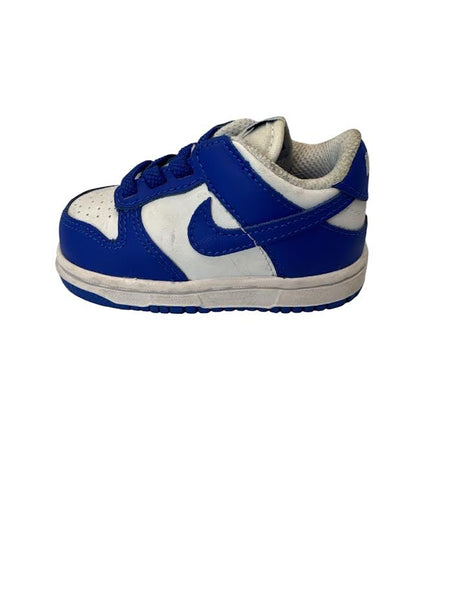 Blue and white sneaker on a white background