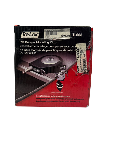 ToyLok RV Bumper Mounting Kit packaging on a white background