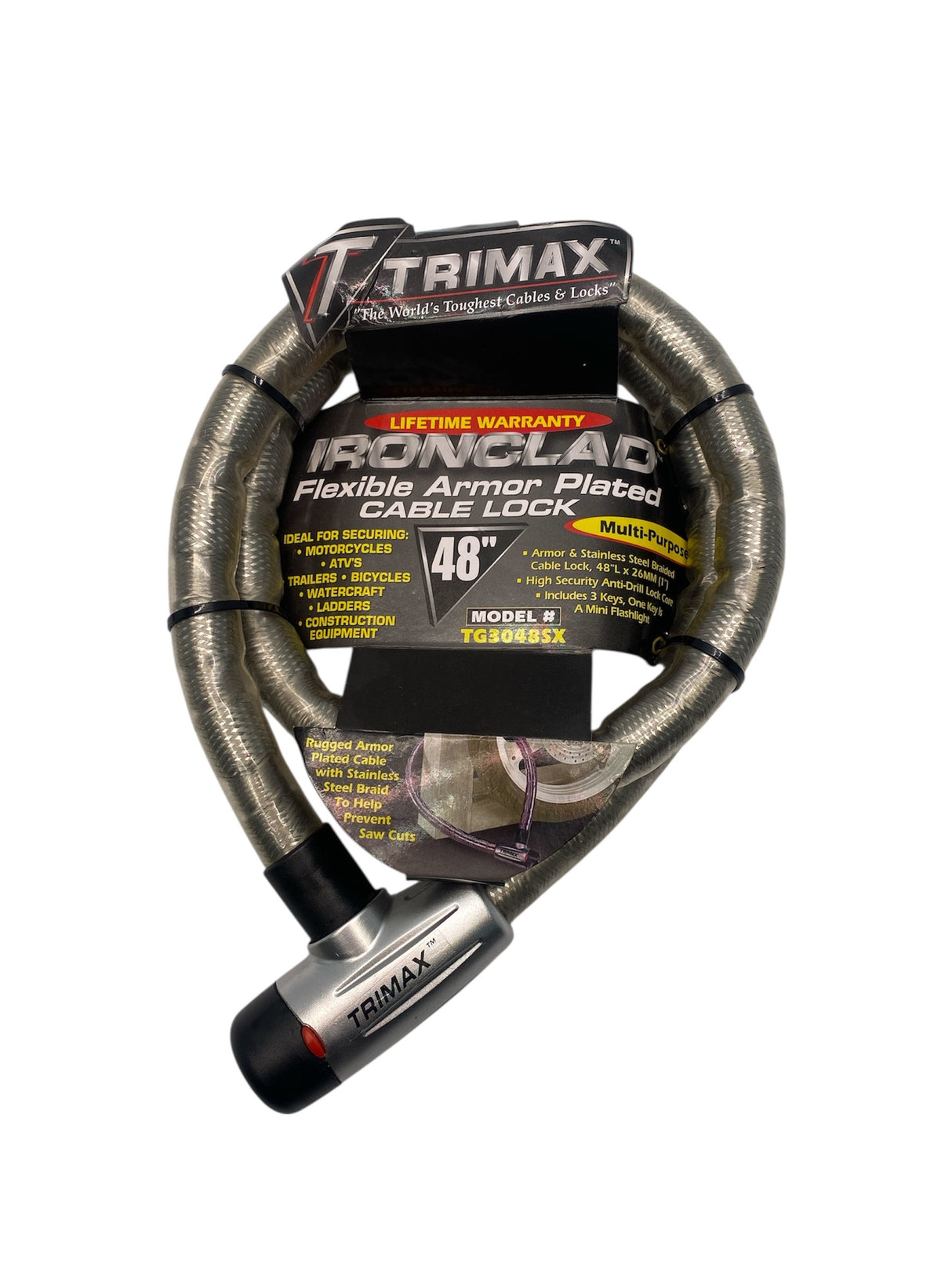 Trimax TG3048SX Ironclad 48" armor-plated cable lock