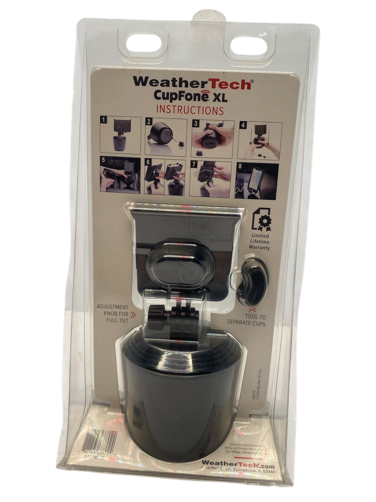 WeatherTech CupFone XL Installed in Vehicle Cup Holder – Large Phone Fit