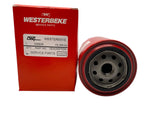 Top threaded connection view of Westerbeke 035828 oil filter OEM spin-on generator replacement part