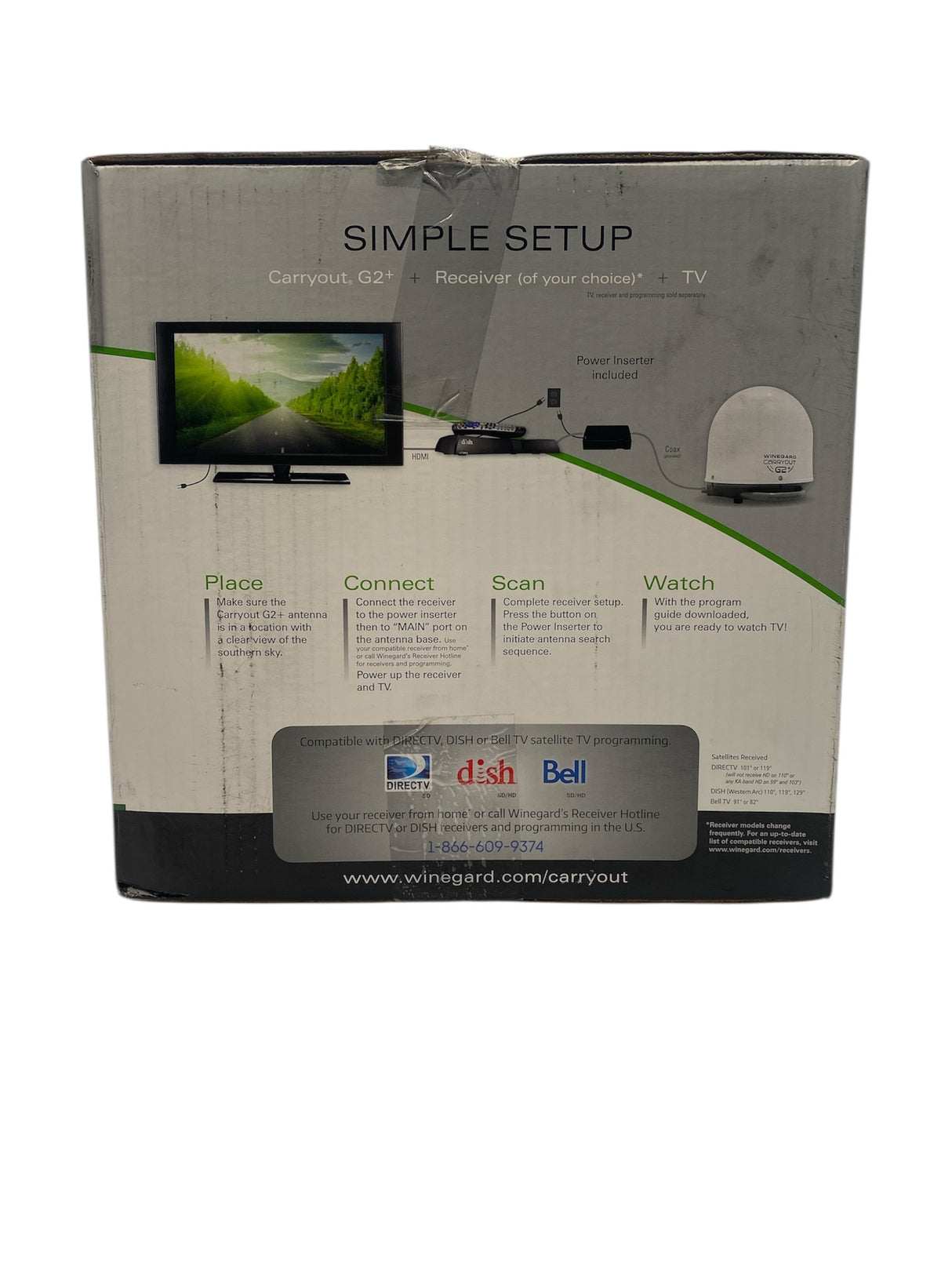 Winegard Carryout G2+ satellite antenna at campground