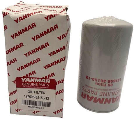 Yanmar Oil Filter YM-127695-35150-12 – Genuine OEM replacement for Yanmar 4LHA and 6CX diesel engines
