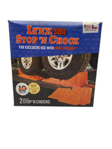 Trailer wheel chock safety blocks