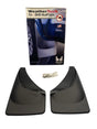 WeatherTech 110006 No-Drill DigitalFit Mud Flaps front pair laid out on white background